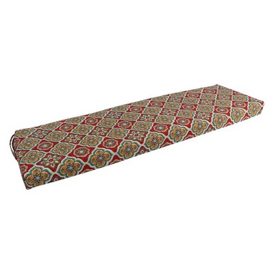 Blazing Needles, 60-inch by 19-inch Patterned Outdoor Spun Polyester Bench Cushion