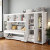 Mshliw Twin Size Murphy Bed with Desk, Wardrobe, Cabinets and Drawers, Space-Saving Wall Bed with Storage for Small Apartments - 4 of 4