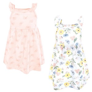 Hudson Baby Infant and Toddler Girls Cotton Dresses, Soft Butterfly Floral - 1 of 4