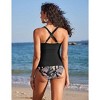 AI'MAGE Women's Tankini Swimsuits Two Piece Ruched Tummy Control Bathing Suits with High Waisted Bottom Modest Swimwear - 2 of 3