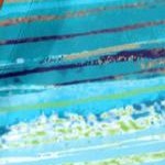 aqua watercolor stripes