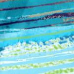 aqua watercolor stripes