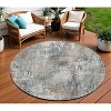 Taupe Gray And Copper Abstract Washable Indoor Outdoor Area Rug - 2 of 4