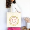 City Creek Prints Sunny Days Ahead Smiley Face Canvas Tote Bag - 15x16 - Natural - 2 of 2