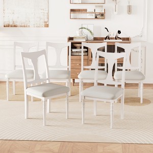 Set of 6 Dining Chairs Upholstered Dinner Chairs Armless Chairs with Padded Seat - Modernluxe - 1 of 4