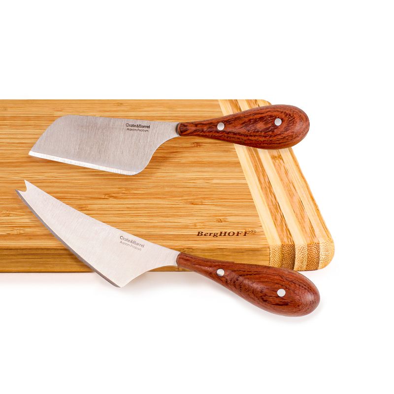 BergHOFF Bamboo 3Pc Striped Cutting Board  and Aaron Probyn Cheese Knives Set, 2 of 13