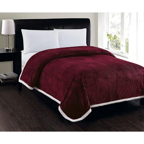 Qbedding Ultra Soft Lightweight All-Season Throw/Bed Blanket Burgundy 