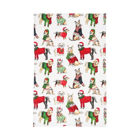 C&F Home 27 x 18 Christmas Holiday All Over Print Dogs in Sweaters  Printed Cotton Kitchen Dish Towel