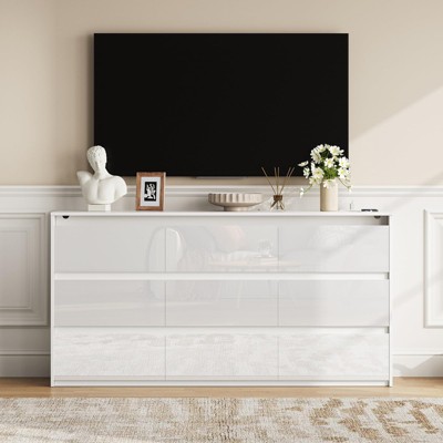 Large High Gloss Storage Cabinet, TV Stand, Media Dressers
