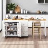 74.8" Kitchen Island with Extendable Dining Table, Rolling Kitchen Cart with 3 Drawers, 2-Door Cabinet, USB, Spice Rack, Adjustable Storage - 4 of 4