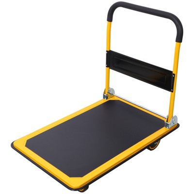 VisioGear Foldable Platform Truck Push Dolly, 660 lb. Weight Capacity, Black&Yellow, 35.8"*24"*34.2"