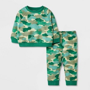 Baby Boys' 2pc Fleece Sweatshirt & Jogger Pants Set - Cat & Jack™ - 1 of 4