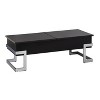 Vynxaria Sleek Modern Coffee Table - Black High Gloss & Chrome, Lift Top (Half Lift & Half Gliding Lid), Two Spacious Inner Storage Compartments - 2 of 4