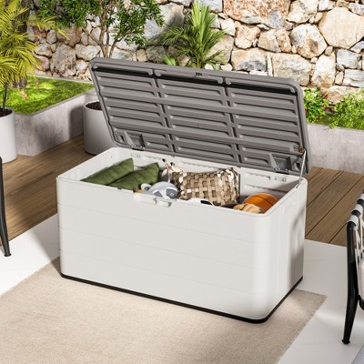 Syemin Storage Shed, Waterproof Storage Shed for Cleaning Tools and Garden Accessories, White, 45.7"*23.6"*23.6"