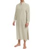 BLUEMING Men's Kaftan Robe Thobe Long Sleeve Button Down Henley Side Splits Casual Side Split Gown Shirt - 3 of 4