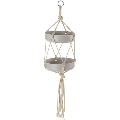 The Lakeside Collection Macrame Bird Feeder and Waterer