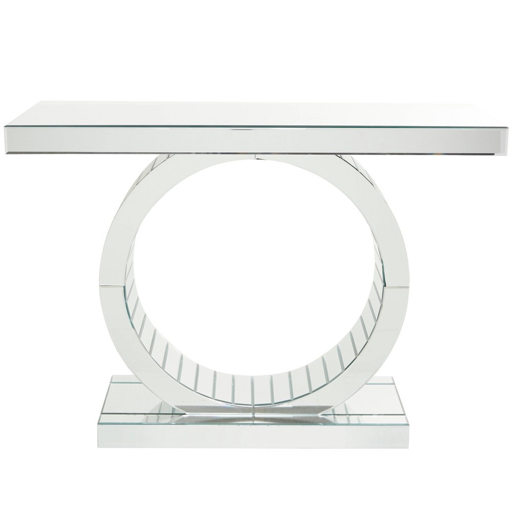 Photos - Dining Table Glam Glass Console Table Silver - Olivia & May