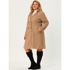 Agnes Orinda Women's Plus Size Fashion Notched Lapel Double Breasted Pea Coats - 4 of 4