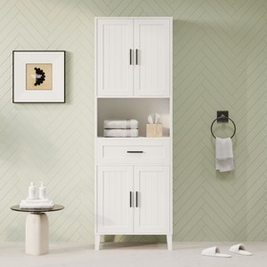 NicBex 70.9" Tall Bathroom Floor Cabinet,Bathroom Shelves with 4 Soft-Close Doors,Storage Cabinet with a Drawer for Living/Laundry Room - 1 of 4