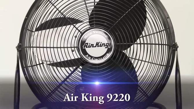 Air King 14 Inch 1/20 Horsepower 3-Speed Indoor Industrial and Commercial Enclosed Pivoting Warehouse Garage Steel Multi-Mount Fan, Black, 2 of 8, play video