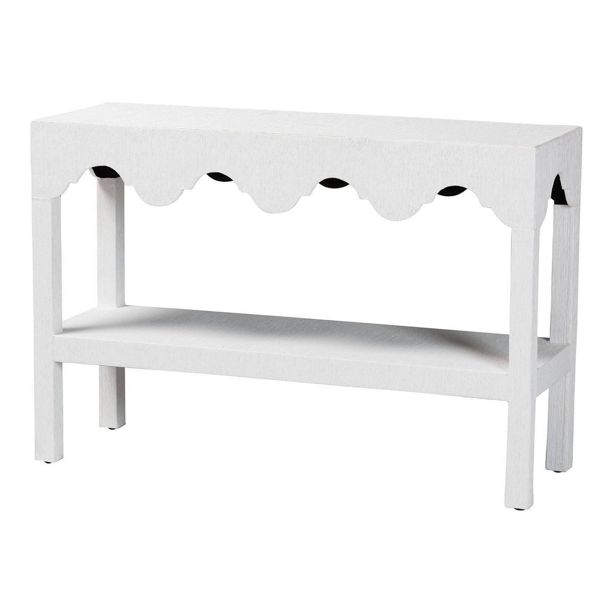 bali & pari Nolan Natural Grasscloth Console Table White