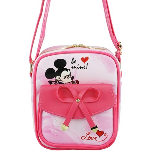 Disney Bag and Wallet Combo, Mickey Mouse Toss Print Red, Vegan Leather