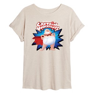 Women's - Captain Underpants - C. Underpants Original Logo Oversized Graphic T-Shirt - 1 of 4