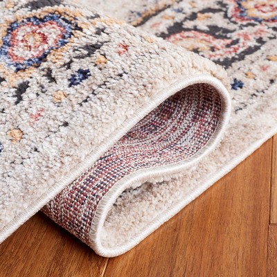 Luna Beige and Black Synthetic Rectangular Area Rug