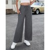 Women's Yoga Pants with Pockets Casual Joggers Loose Lounge Wide Leg High Waisted Drawstring Pants - 3 of 4
