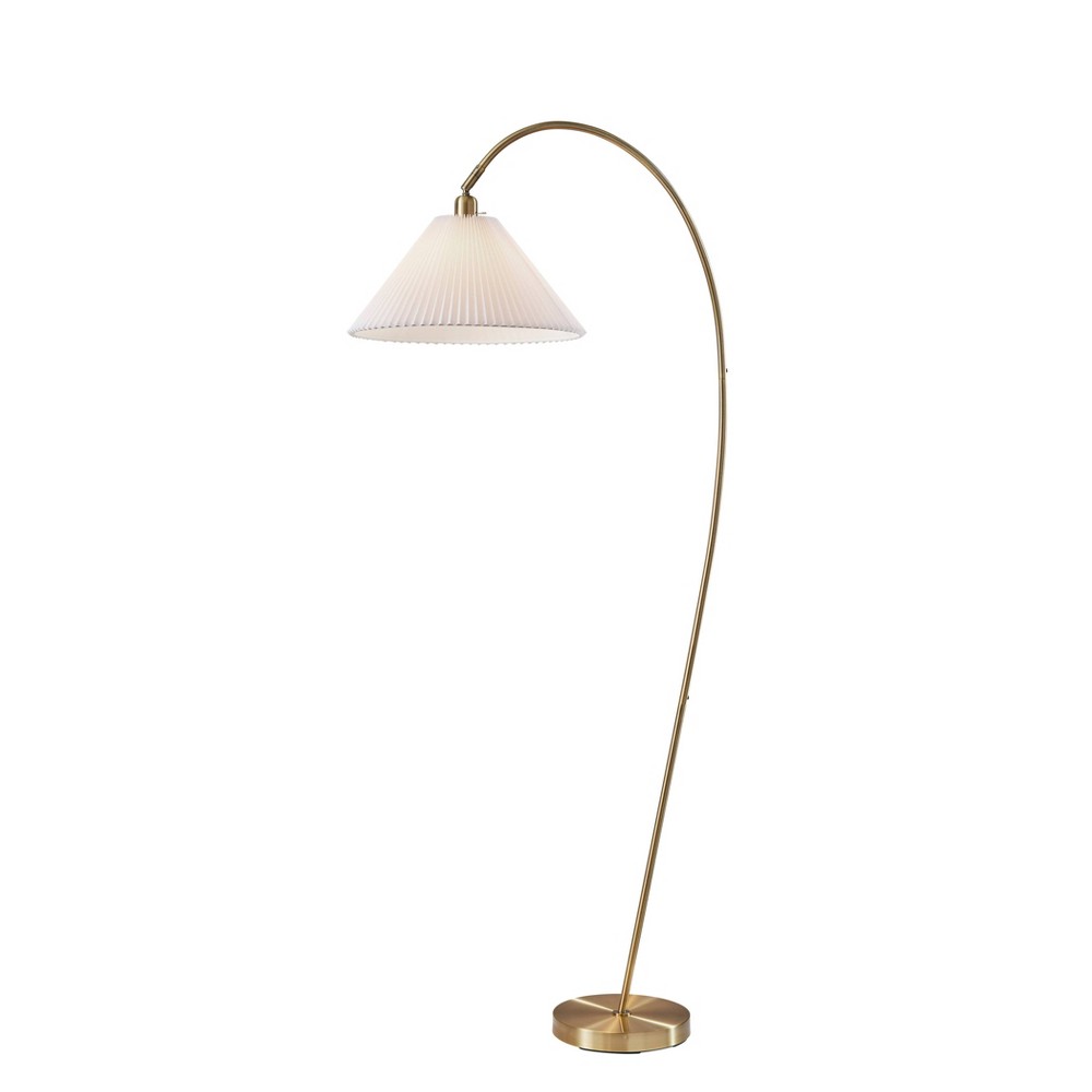 Photos - Floodlight / Street Light Adesso Delaney Floor Lamp Antique Brass: 72" High with 3-Way Rotary Switch 