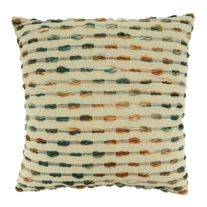 Saro Lifestyle Poly-Filled Woven Throw Pillow With Striped Design, 1 of 4