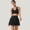 Anna-Kaci Active Women's Two-Piece Activewear Set with V-Neck Ruched Sports Bra and High Waist Flare Skirt - 3 of 4
