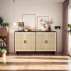 62.20"Elegant and Functional 4-Door Rattan Decorative Storage Cabinet,for Bedroom - 3 of 4