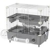 PawHut 2-Tier Hamster Cage, Hamster Habitat with Sand Bathroom, Running Wheel, Water Bottle, Tubes, Accessories, 17.5" x 11" x 17", Gray - 4 of 4