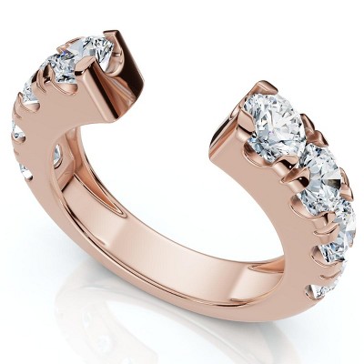 Pompeii3 2Ct Lyric Diamond Open Guard Ring Wedding Band 14k Gold or Platinum Lab Created