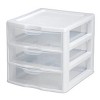 (2 pack) Small 3 Drawer Unit, Clear Plastic Countertop or Desktop Drawers, White - 2 of 2