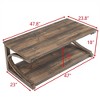 NicBex Modern 47.8" Rectangle Coffee Table with Solid Wood Frame for Home and Office - 2 of 4