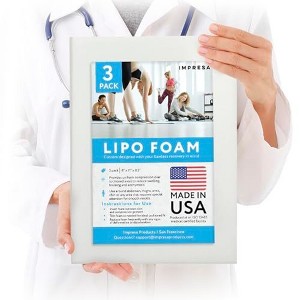 Impresa White Liposuction Foam Pads - 3 Pack - Aftercare for Liposuction, Tummy Tuck Surgery, and C-Sections - 1 of 4