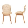 bali & pari Sabelle Japandi Natural Brown Mahogany and Rattan 2-Piece Dining Chair Set - 4 of 4