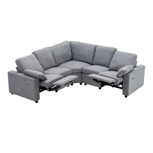 NicBex Modern 89" Linen Sectional Sofa Modular L Shape Recliner Couch with USB Ports for Living Room Apartment - 1 of 4