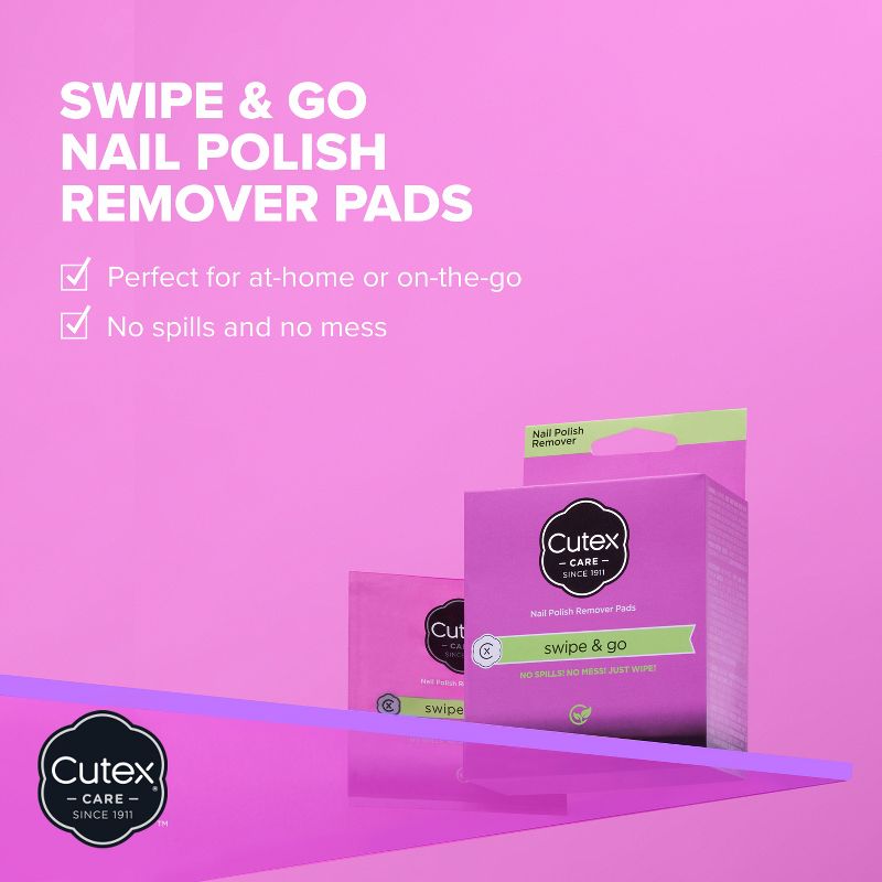 Cutex Swipe and Go Nail Polish Remover Pads - 10ct - 3.5oz, 4 of 10