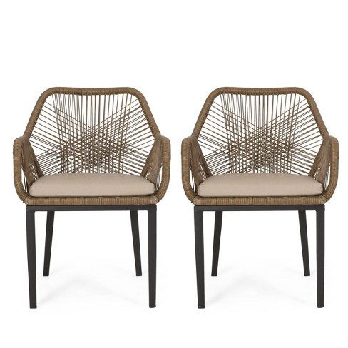 Resin wicker dining online chairs