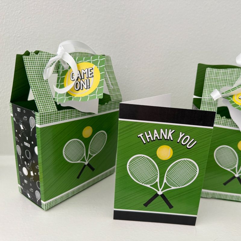 Big Dot of Happiness You Got Served - Tennis - Baby Shower or Tennis Ball Birthday Party Favor Boxes - Set of 12, 2 of 9