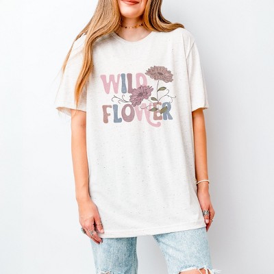 Simply Sage Market Wild Flower Colorful Short Sleeve Tee - S - Oatmeal
