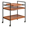 NicBex Mobile Kitchen Island Cart Metal Frame Kitchen Carts on Wheels with Storage, 3-Tier Shelves and Removable Tray for Kitchen, Oak - 3 of 4
