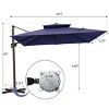 Pellebant 10.5FT Square Double Top Cantilever Umbrella Outdoor 360° Rotation 6 Heights Adjustable Offset Umbrella Patio Umbrella - 2 of 4