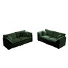 2 Pieces Upholstered Loveseat and Couch for Home Office Lounge and Living Room Beige Chenille - 3 of 4