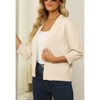 Women's 3/4 Sleeve Open Front Cropped Cardigan Sweater Elegant Shrugs for Women - 3 of 4