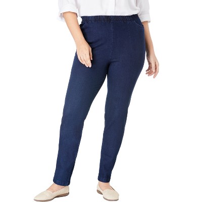 Woman Within Plus Size Straight Leg Fineline Denim Jean