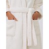 cheibear Women's Fluffy Fleece Long Sleeve Thick Plush Self-Tie Long Bathrobe - image 4 of 4